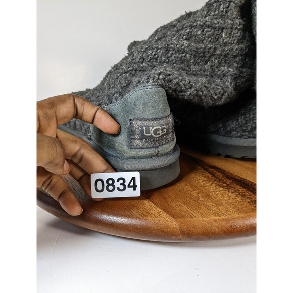 UGG Australia Lattice womens boots Size 7 Tall Knit Gray SN 3066 Winter Shoes - Picture 11 of 11